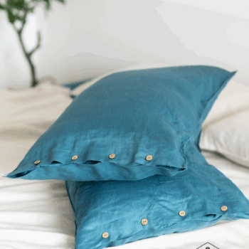 Vỏ Gối Linen premium màu Prussian Blue