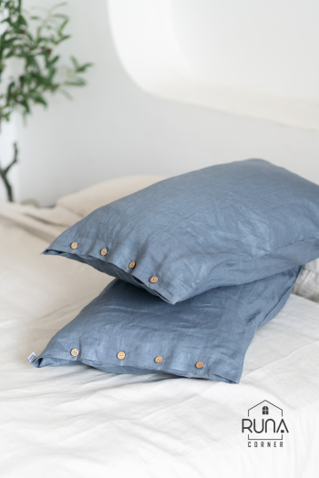 Vỏ Gối Linen premium màu Gray Blue
