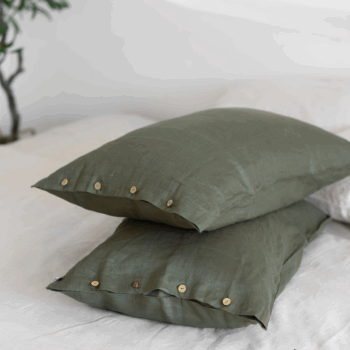Vỏ Gối Linen premium màu Midnight Green