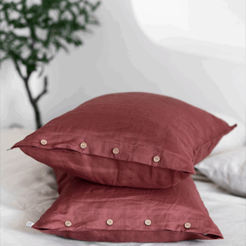 Vỏ Gối Linen Premium màu Pale Carmine