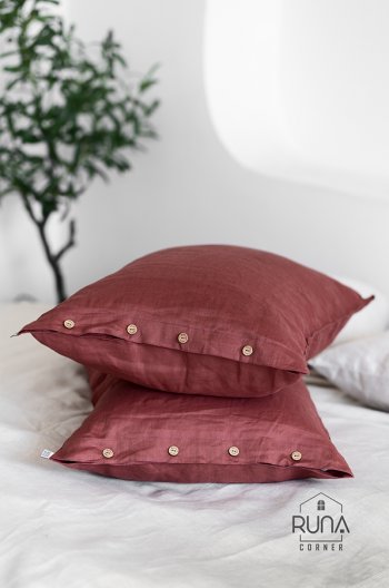 Vỏ Gối Linen Premium màu Pale Carmine