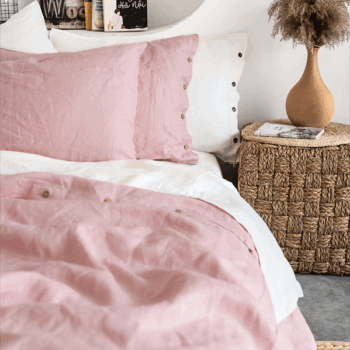 Bộ chăn ga gối Linen Premium màu Dusty Pink