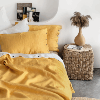 Bộ chăn ga gối Linen Premium màu Murtard