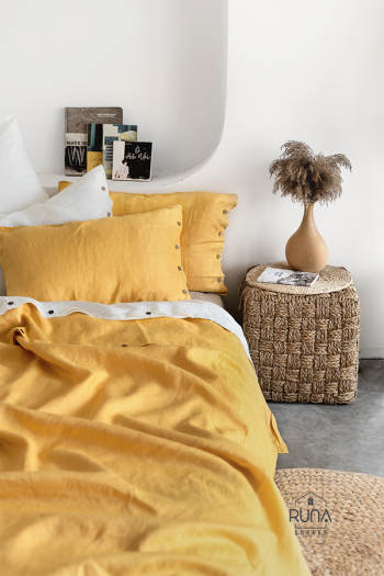 Bộ chăn ga gối Linen Premium màu Murtard