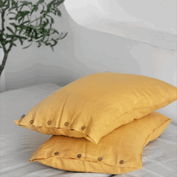 Vỏ Gối Linen premium màu Mustard