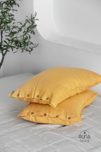 Vỏ Gối Linen premium màu Mustard