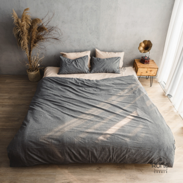 Bộ chăn ga gối Washed Cotton 4 món màu Brown
