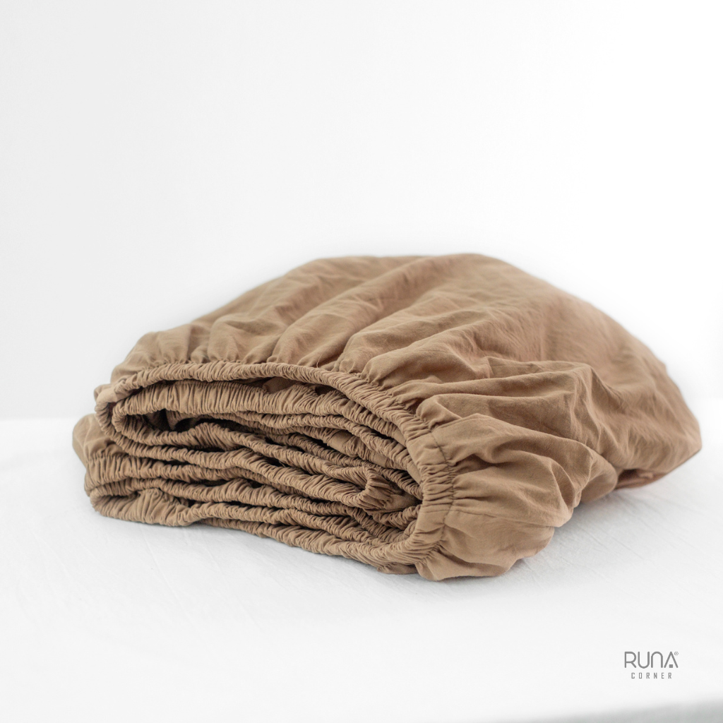 Bộ chăn ga gối Washed Cotton 4 món màu Brown 5 Bộ chăn ga gối Washed Cotton 4 món màu Brown