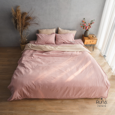 Bộ chăn ga gối Washed Cotton 4 món màu Dusty Pink