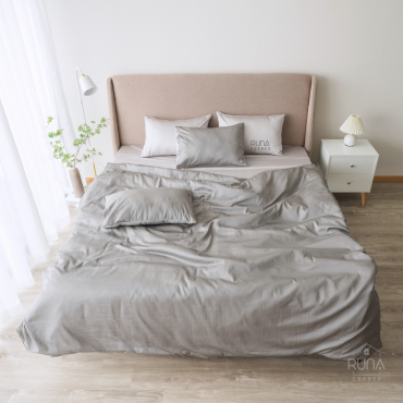 Bộ chăn ga gối Satin 4 món màu Dim Gray