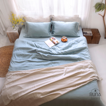 Bộ chăn ga gối tencel 4 món màu Lightsteel Blue