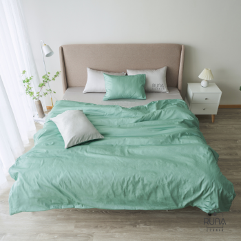 Bộ chăn ga gối Satin 4 món màu Mint