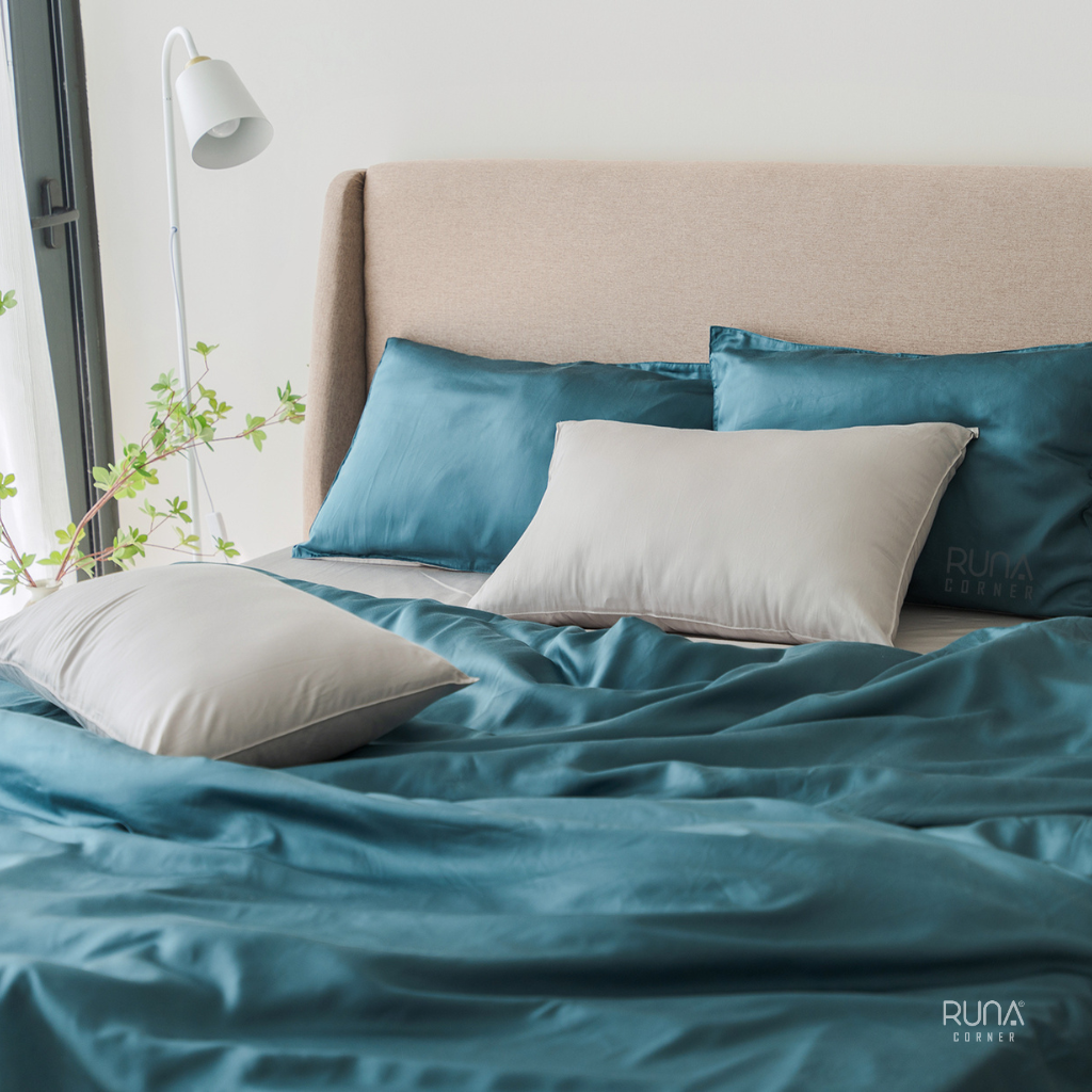 Bộ chăn ga gối Tencel 4 món màu Mallard Green 4 Bộ chăn ga gối Tencel 4 món màu Mallard Green - Ảnh 4