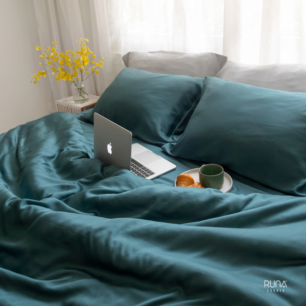 Bộ chăn ga gối Tencel 4 món màu Mallard Green 6 Bộ chăn ga gối Tencel 4 món màu Mallard Green - Ảnh 6