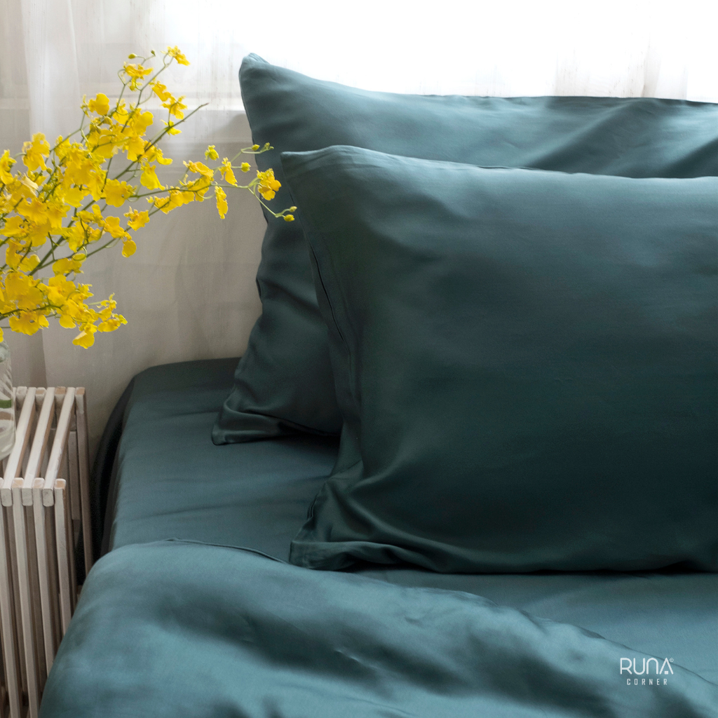 Bộ chăn ga gối Tencel 4 món màu Mallard Green 7 Bộ chăn ga gối Tencel 4 món màu Mallard Green - Ảnh 7
