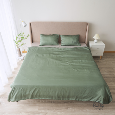 Bộ chăn ga gối Tencel 4 món màu Olive Green