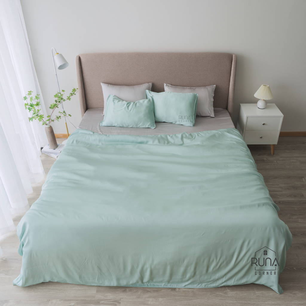 Bộ chăn ga gối Tencel 4 món màu Mint