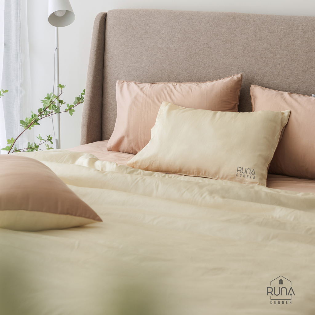 Bộ chăn ga gối Satin 4 món màu Cornsilk 2 Bộ chăn ga gối Satin 4 món màu Cornsilk - Ảnh 2