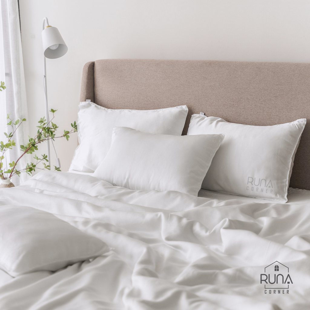Bộ chăn ga gối Tencel 4 món màu Off White 4 Bộ chăn ga gối Tencel 4 món màu Off White - Ảnh 4