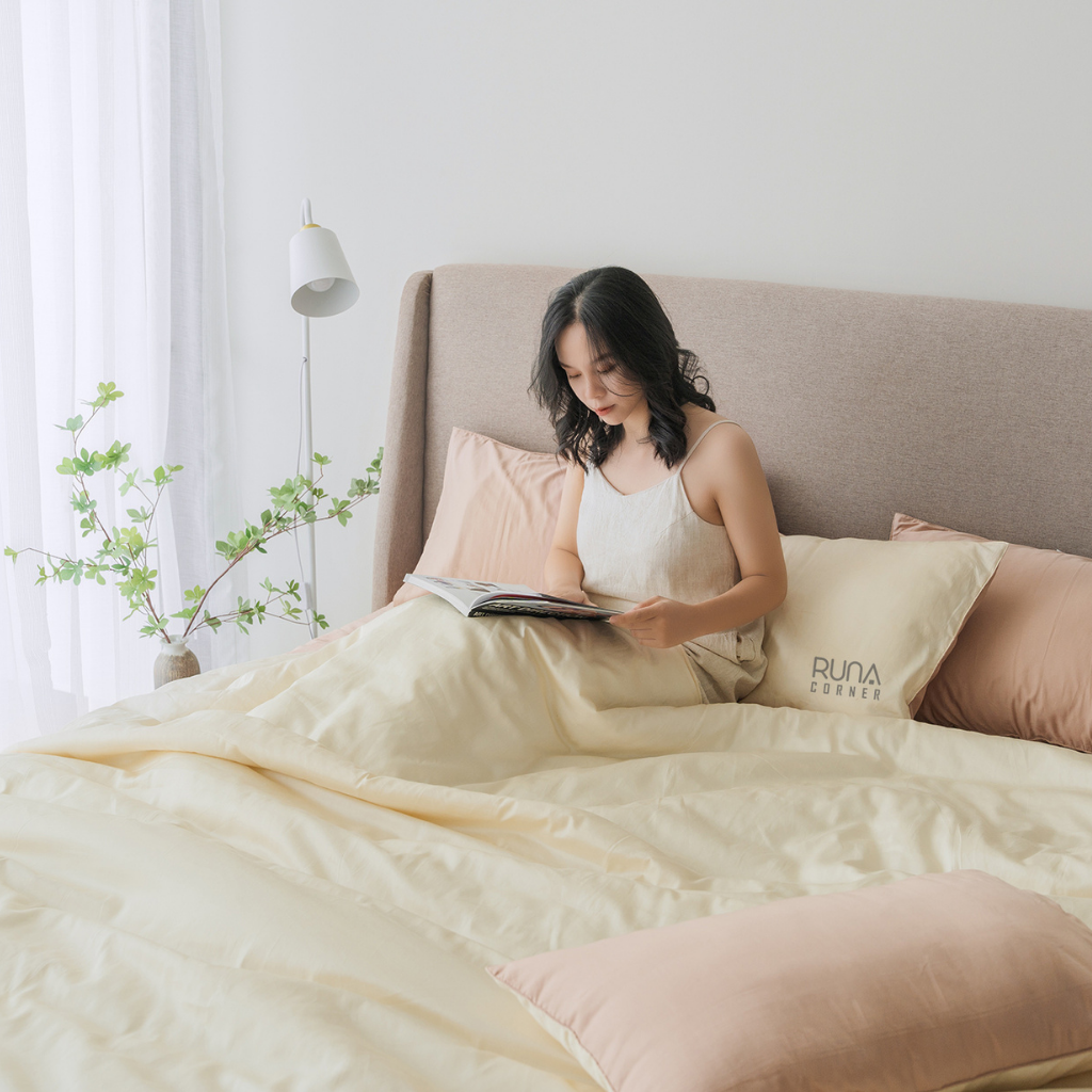 Bộ chăn ga gối Satin 4 món màu Cornsilk 3 Bộ chăn ga gối Satin 4 món màu Cornsilk - Ảnh 3