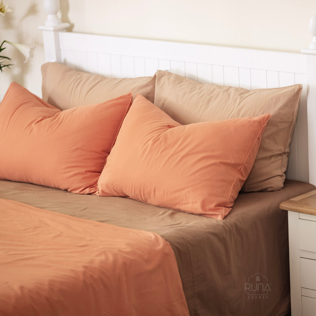 Bộ chăn ga gối Washed Cotton 4 món màu Rusty 9 Bộ chăn ga gối Washed Cotton 4 món màu Rusty