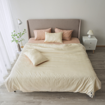 Bộ chăn ga gối Satin 4 món màu Cornsilk