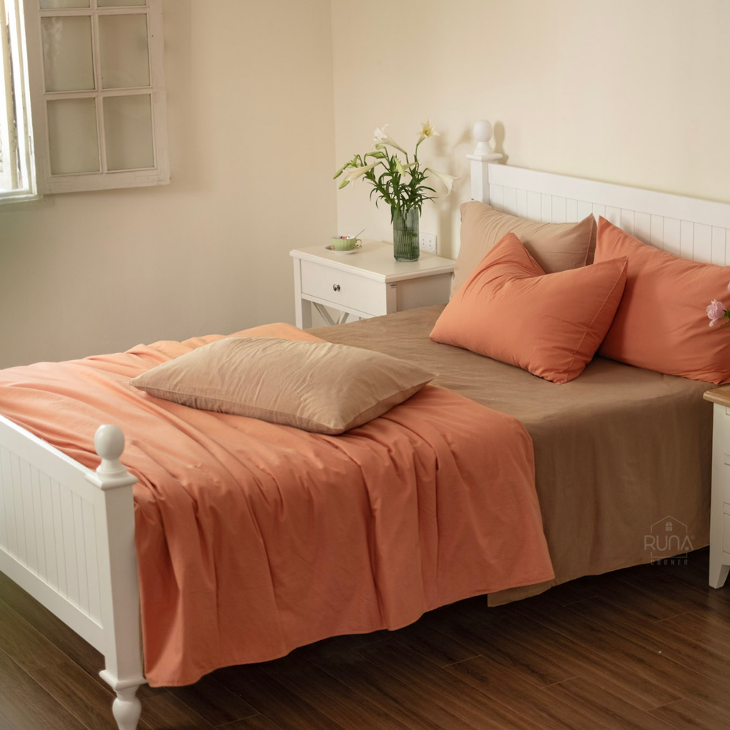 Bộ chăn ga gối Washed Cotton 4 món màu Rusty 8 Bộ chăn ga gối Washed Cotton 4 món màu Rusty - Ảnh 8