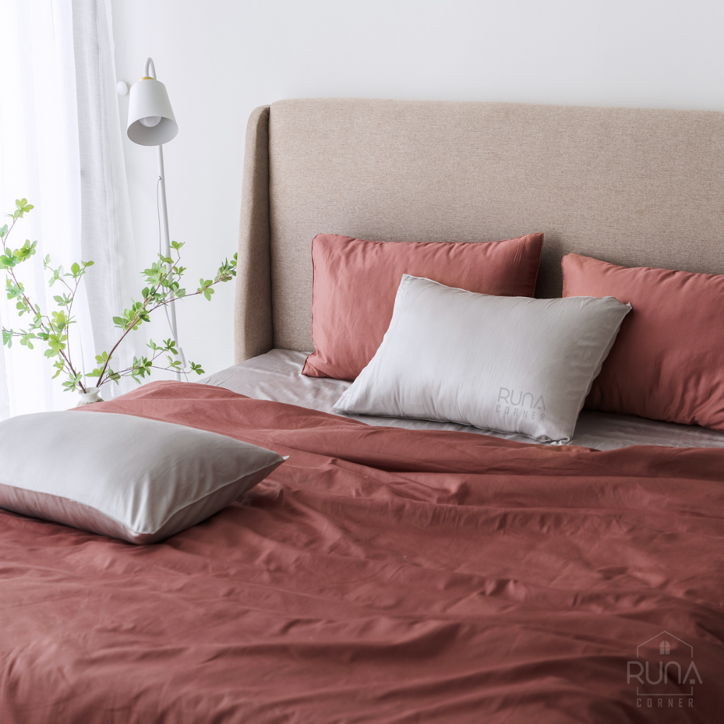 Bộ chăn ga gối Satin 4 món màu Light Coral 3 Bộ chăn ga gối Satin 4 món màu Light Coral
