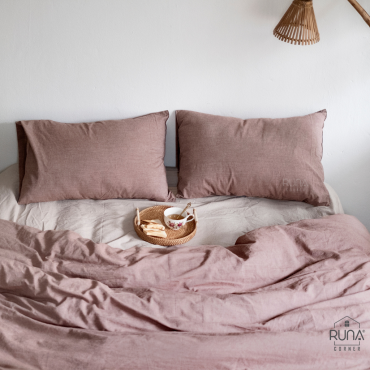 Bộ chăn ga gối Washed Cotton 4 món màu Muted Plum