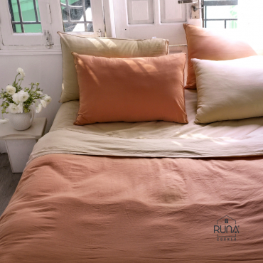 Bộ chăn ga gối Washed Cotton 4 món màu Rusty