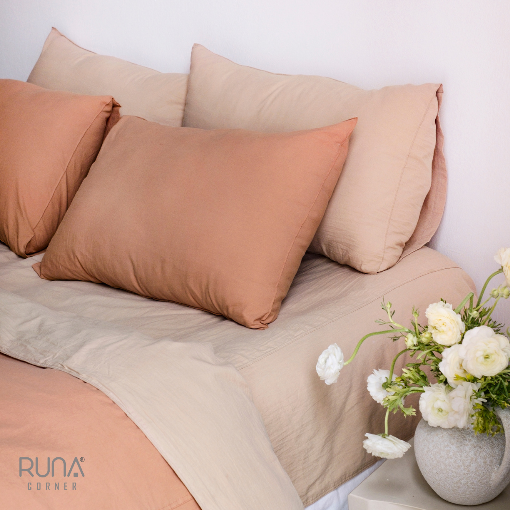 Bộ chăn ga gối Washed Cotton 4 món màu Rusty 6 Bộ chăn ga gối Washed Cotton 4 món màu Rusty - Ảnh 6