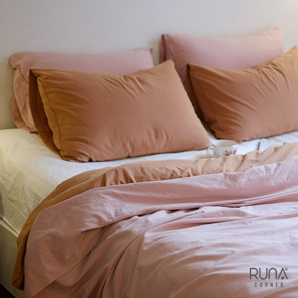 Bộ chăn ga gối Washed Cotton 4 món màu Rusty 5 Bộ chăn ga gối Washed Cotton 4 món màu Rusty - Ảnh 5