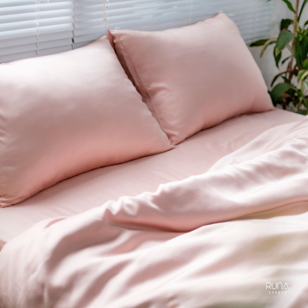 Bộ chăn ga gối Bamboo 4 món màu Crepe Pink 3 Bộ chăn ga gối Bamboo 4 món màu Crepe Pink - Ảnh 3