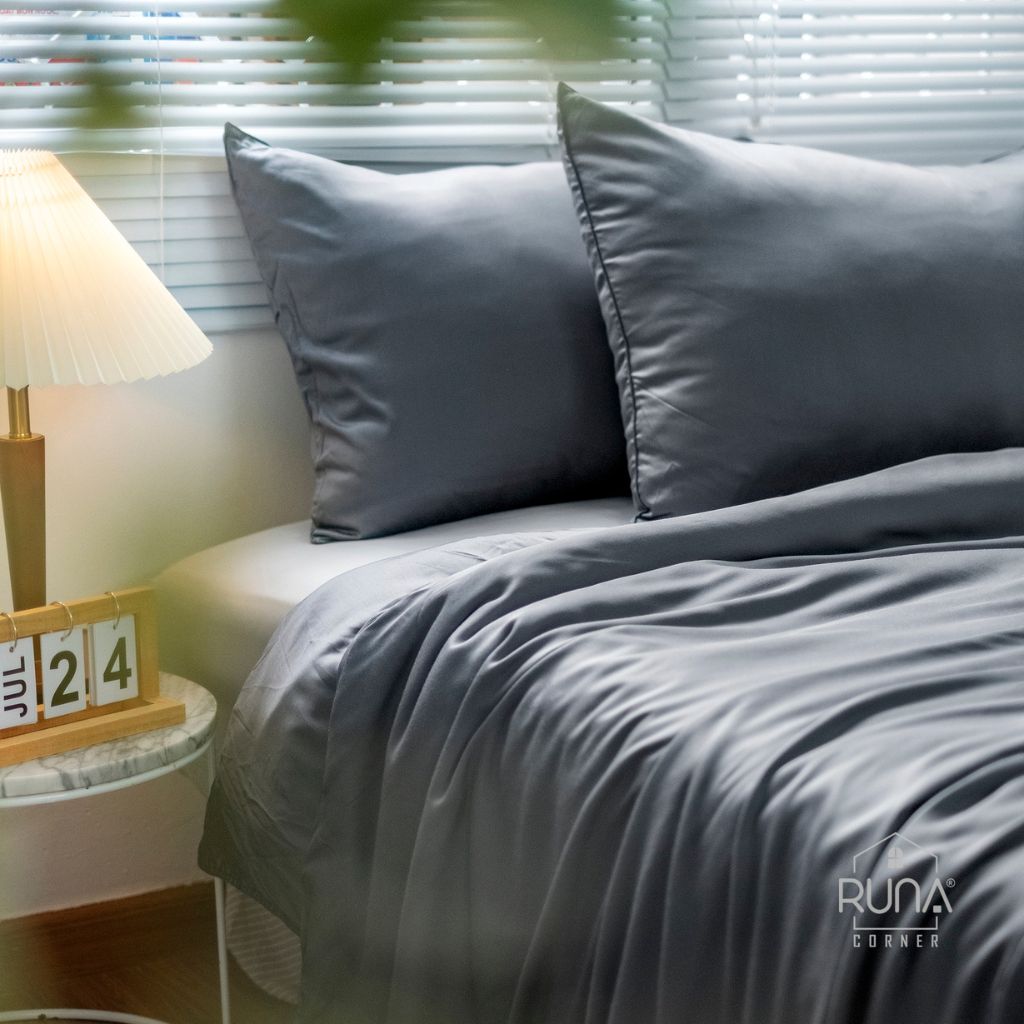 Bộ chăn ga gối Bamboo 4 món màu Dark Gray 3 Bộ chăn ga gối Bamboo 4 món màu Dark Gray - Ảnh 3