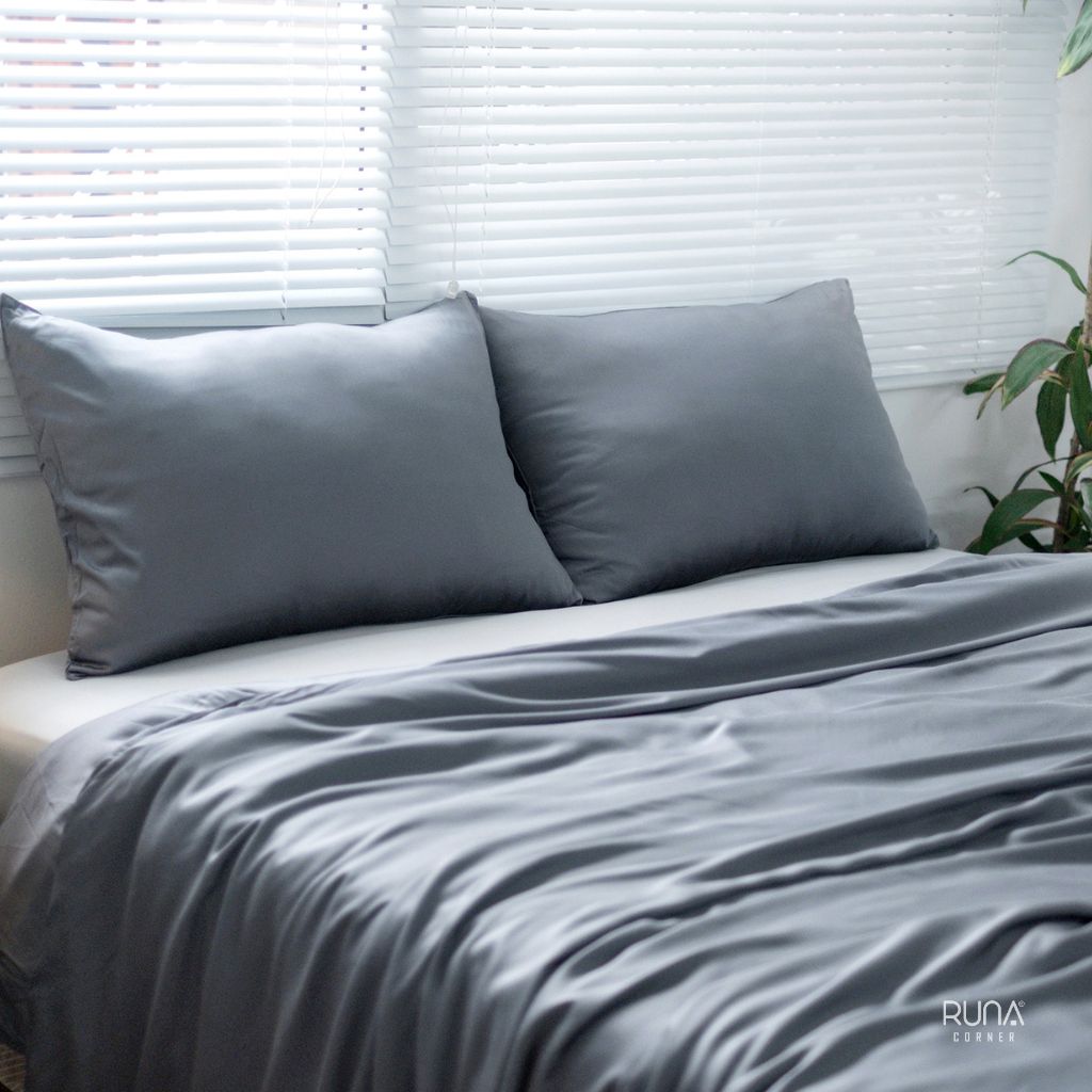 Bộ chăn ga gối Bamboo 4 món màu Dark Gray 2 Bộ chăn ga gối Bamboo 4 món màu Dark Gray - Ảnh 2