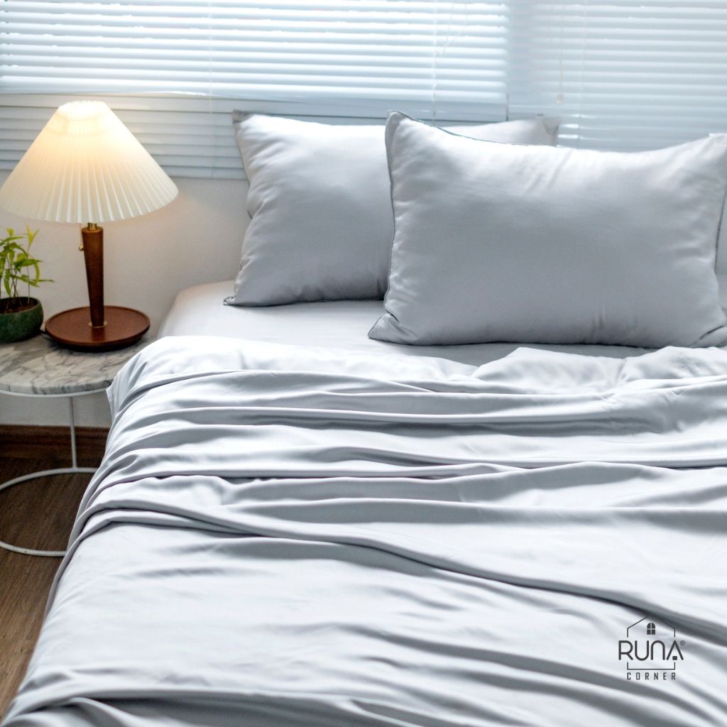 Bộ chăn ga gối Bamboo 4 món màu Light Gray 2 Bộ chăn ga gối Bamboo 4 món màu Light Gray - Ảnh 2