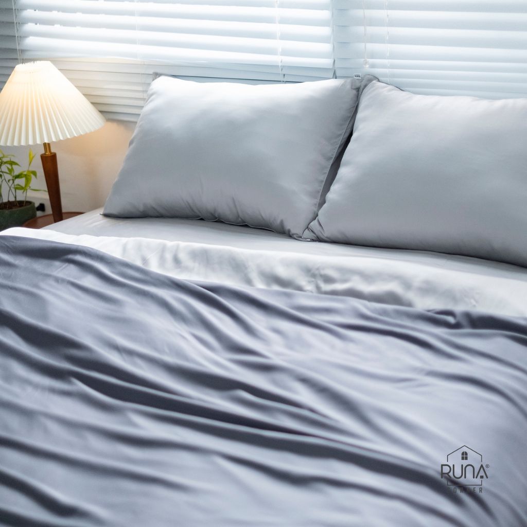 Bộ chăn ga gối Bamboo 4 món màu Light Gray 3 Bộ chăn ga gối Bamboo 4 món màu Light Gray - Ảnh 3