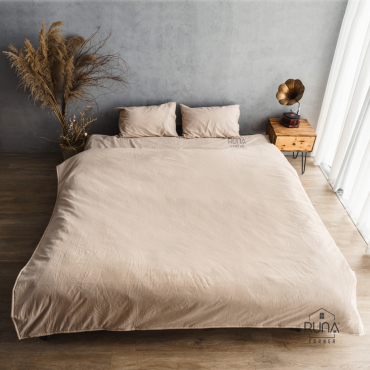 Bộ chăn ga gối Washed Cotton 4 món màu Beige