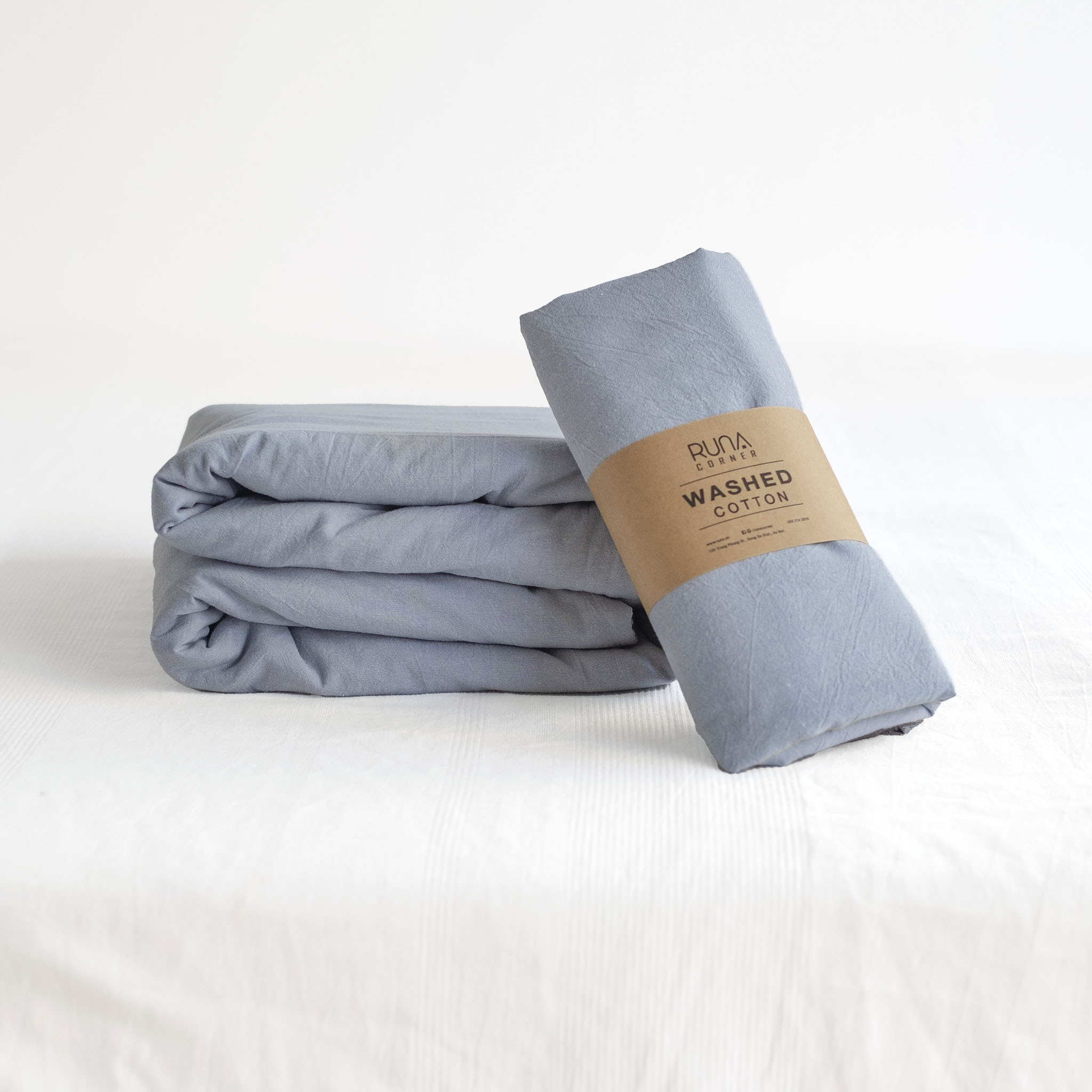 Bộ chăn ga gối Washed Cotton 4 món màu Sky Blue 3 Bộ chăn ga gối Washed Cotton 4 món màu Sky Blue - Ảnh 3
