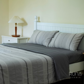 Bộ chăn ga gối 4 món Cotton Jacquard xám ghi