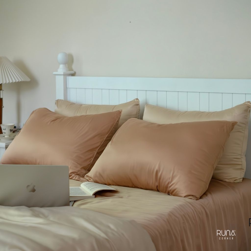 Bộ chăn ga gối Bamboo 4 món màu Wheat 5 Bộ chăn ga gối Bamboo 4 món màu Wheat - Ảnh 5