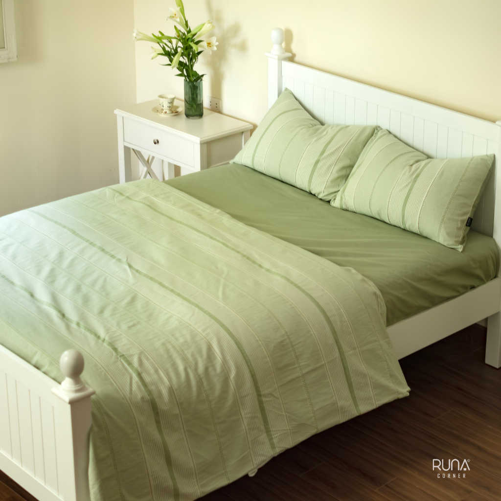 Bộ chăn ga gối 4 món Cotton Jacquard màu xanh kẻ J03 2 Bộ chăn ga gối 4 món Cotton Jacquard màu xanh kẻ J03 - Ảnh 2