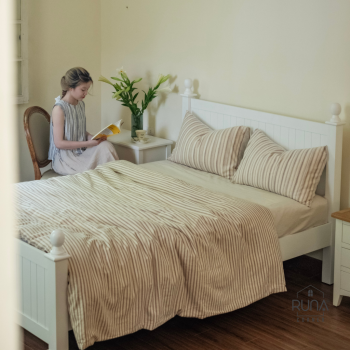 Bộ chăn ga gối Linen Jacquard