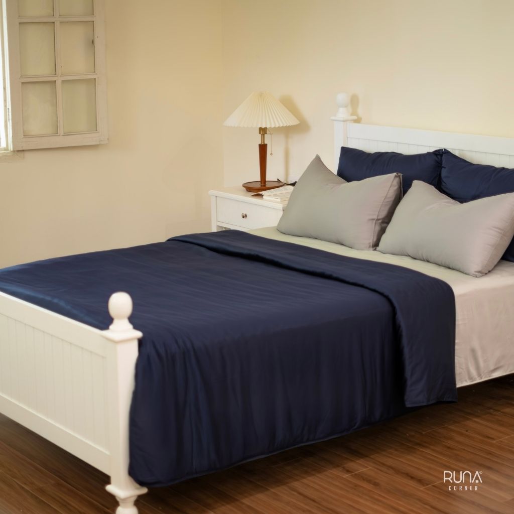 Bộ chăn ga gối Bamboo 4 món màu Navy 6 Bộ chăn ga gối Bamboo 4 món màu Navy - Ảnh 6