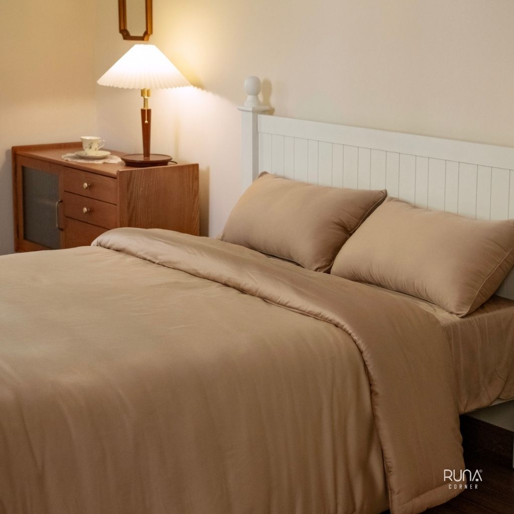 Bộ chăn ga gối Bamboo 4 món màu Wheat 2 Bộ chăn ga gối Bamboo 4 món màu Wheat - Ảnh 2