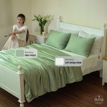 Bộ chăn ga gối Bamboo 4 món màu Mint