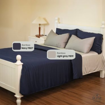 Bộ chăn ga gối Bamboo 4 món màu Navy