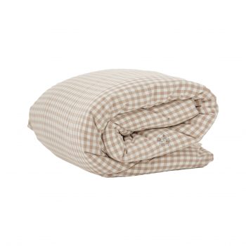 Vỏ chăn Washed Cotton mộc mạc, thấm hút tốt 31 caro nau