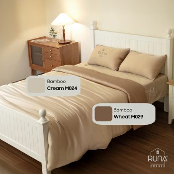 Bộ chăn ga gối Bamboo 4 món màu Cream