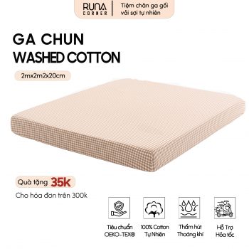 Ga chun Washed Cotton tự nhiên, êm ái cho giấc ngủ